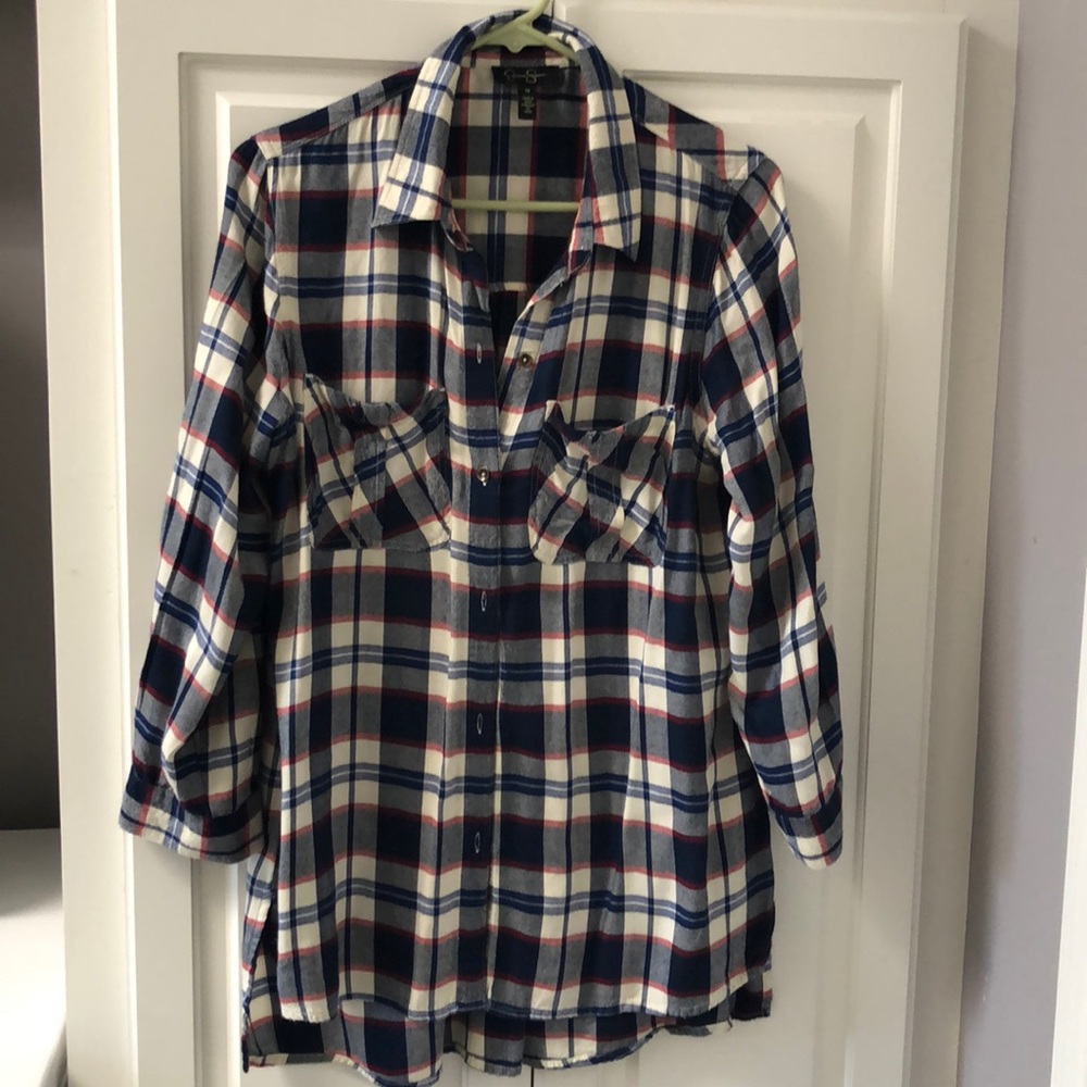 Jessica Simpson plaid long sleeve shirt